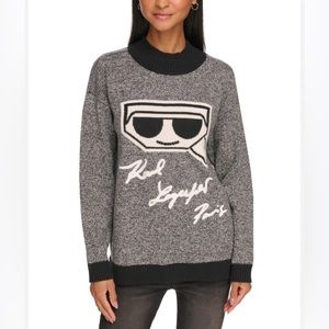 Women's Logo Marled Mock-Neck Sweater